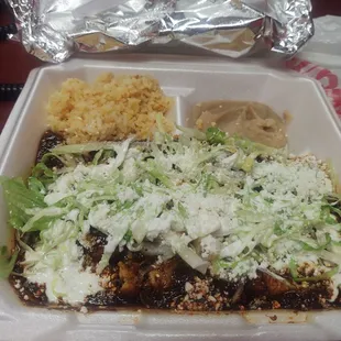 Mole chicken enchiladas