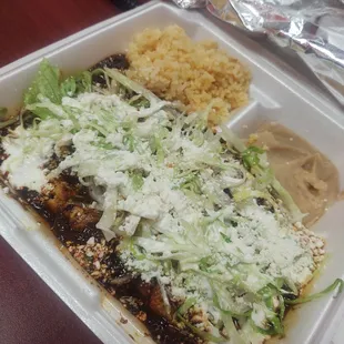 Mole chicken enchiladas