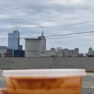 Skyline right downtown inside of Tower City