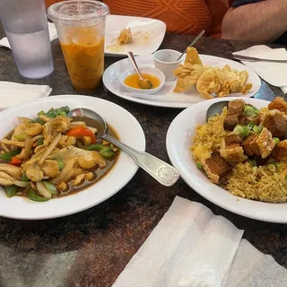 Spicy Fried Rice with Crispy Pork