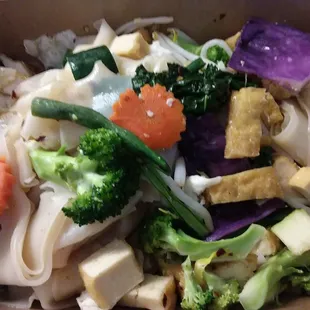 Pan fried noodles with vegetables and tofu, Yummy!
