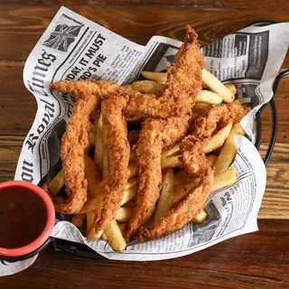 Crispy Chicken Strips and Chips