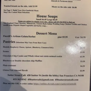 menu