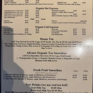 menu