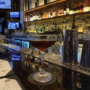 a cocktail on the bar