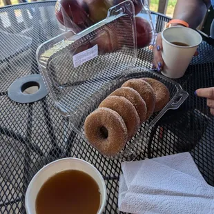 Apple cider and doughnuts