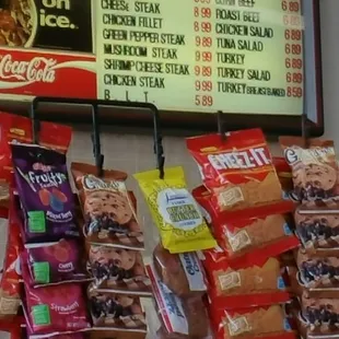 a variety of sandwiches and snacks