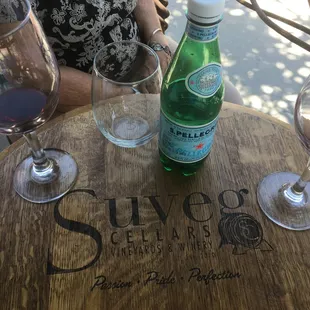 Patio table for a quaint tasting setting.