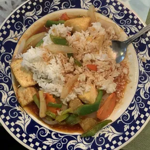Panang curry with tofu