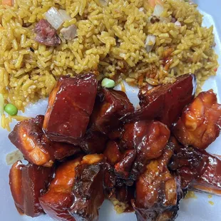 spare rib tips with rice combo