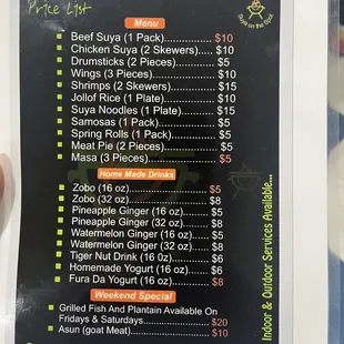 Menu