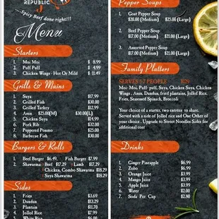menu