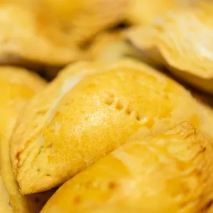 a close up of a pile of pastries