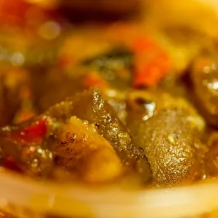 a close up of a bowl of food