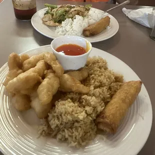 Lemon chicken, Fried rice W/ Eggroll