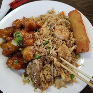 Orange Chicken with combination fried rice