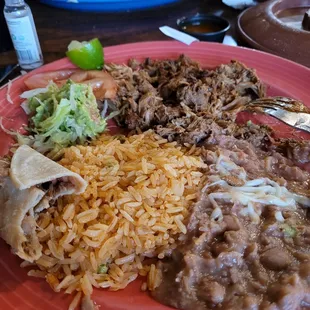 Carnitas dinner plate.