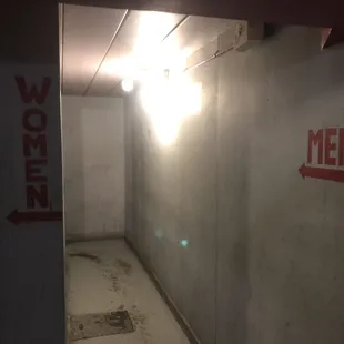 Sketchy restrooms in the basement. Use at your own risk!
