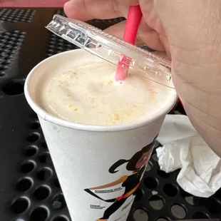 Fresh peach shake.