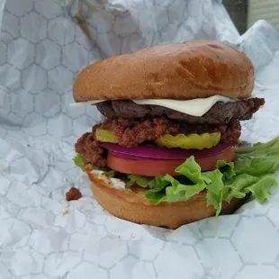 Cheeseburger with a scoop of chili. This is the way...