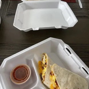 Biscuits and gravy with eggs and wrappin krissy