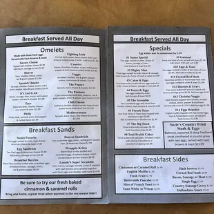 Updated menu