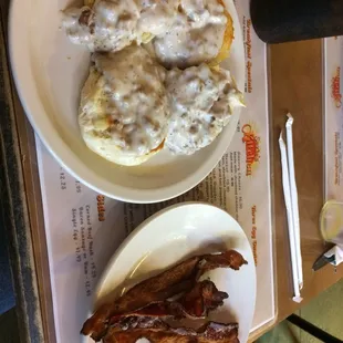 two plates of food on a table