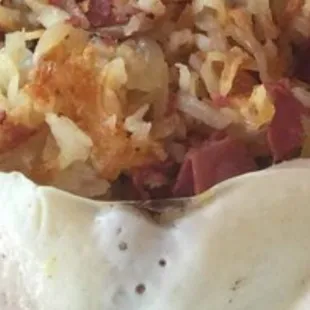 Does that not look like thinly sliced deli meat? Am I positive? No, I wasn't in the kitchen, but what is that then?