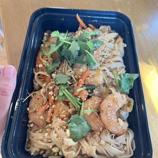Pad Thai with shrimp (the most delicious shrimp ever, good portion for the price! Very delicious!)