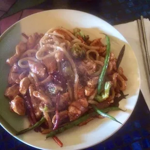 Can you see the the steam? Oriental Chicken Soba--Suzie's classic dish, medium spicy.