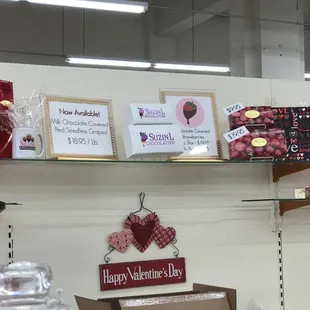 a display of valentine's day chocolates