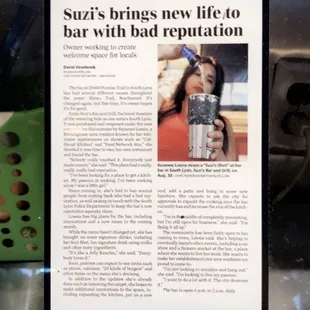 suzi&apos;s new life to bar with bad reputation