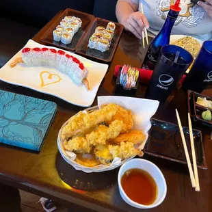 Sweetheart roll and Shrimp &amp; Veggi Tempura