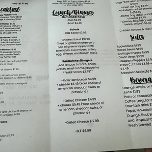 menu