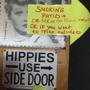 a sticker on a door