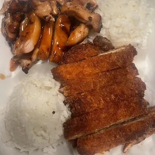 Chicken Teriyaki and Chicken Katsu (without the sauce)