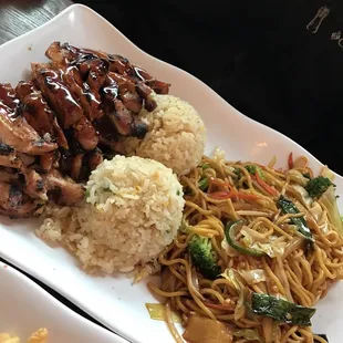 Chicken teriyaki and chow mein mix