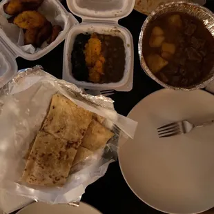 a table full of food