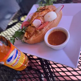Pan con pollo, with fresh vegetables! Water cress, lettuce, radish, cucumber &amp; tomato! So delicious.