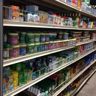 a supermarket aisle filled with various products