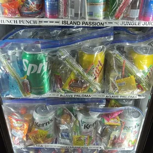 a vending machine filled with drinks