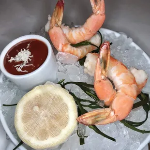 Classic jumbo shrimp cocktail.