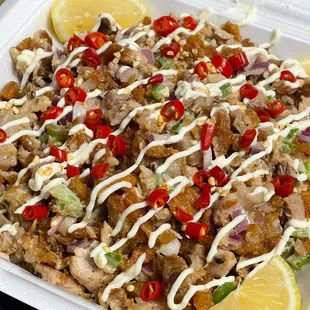 Pork sisig with extra chilies