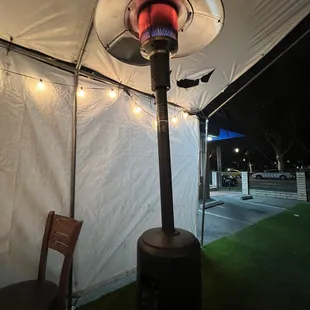 Outside tent