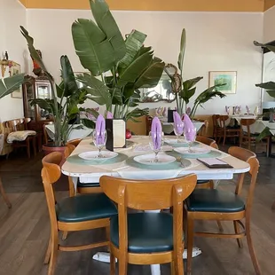 a table set with place settings