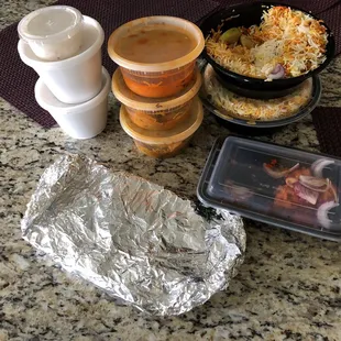 Gobi manchurian, Paneer tikka masala, methi mutter malai, veg jhalfrezi, veg biryanis, butter naan, garlic naan &amp; Bagara rice