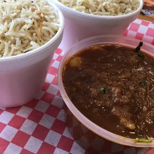 Lamb vindaloo with Bagara rice