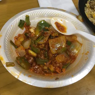 Baby corn manchurian.