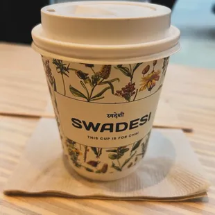 Chai. Best paper cup design in the city.