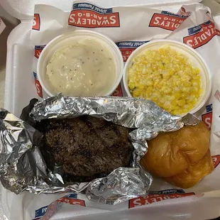 Sirloin steak dinner. $17.99. Picked up curbside.